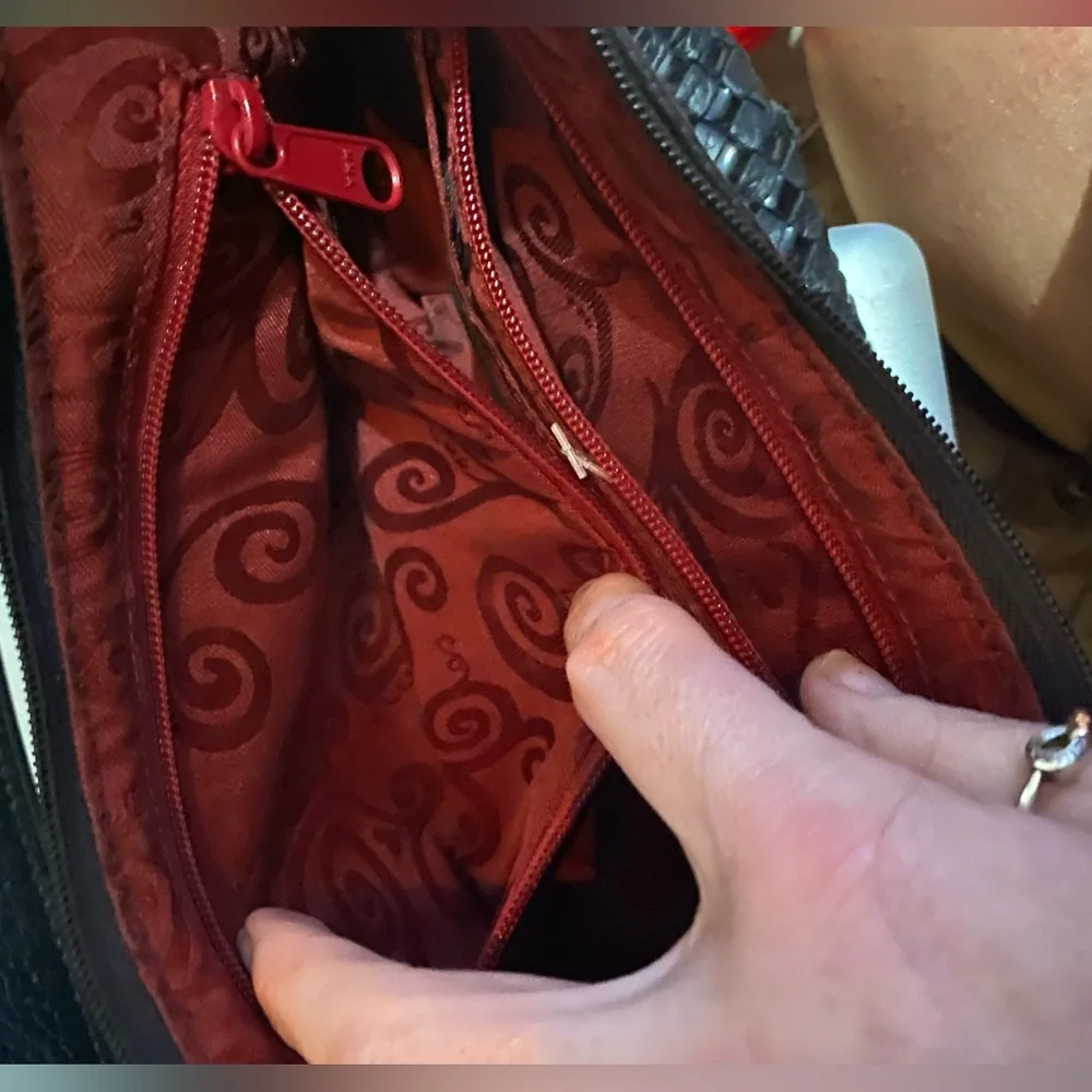 BRIGHTON BLACK WOVEN HANDBAG WITH TASSEL - Picture 12 of 16